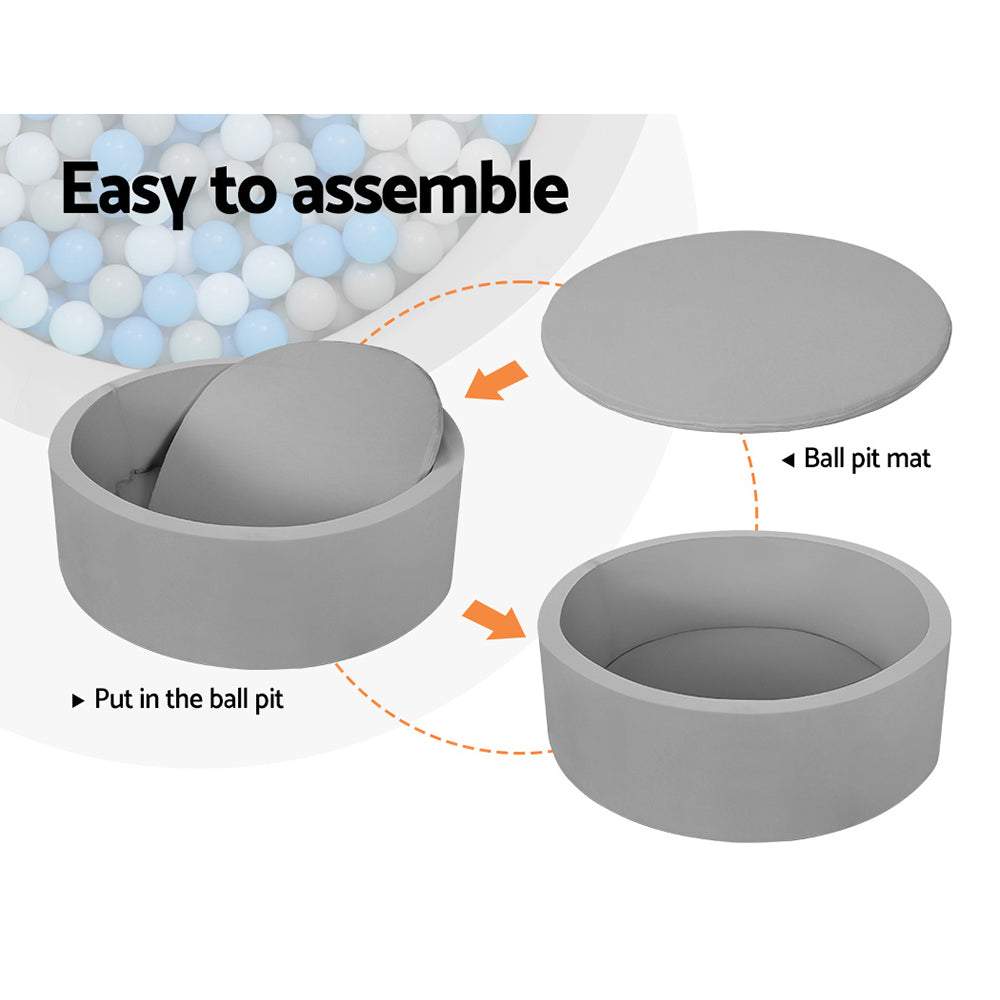 Grey soft foam ball pit with 200 balls – view 4
