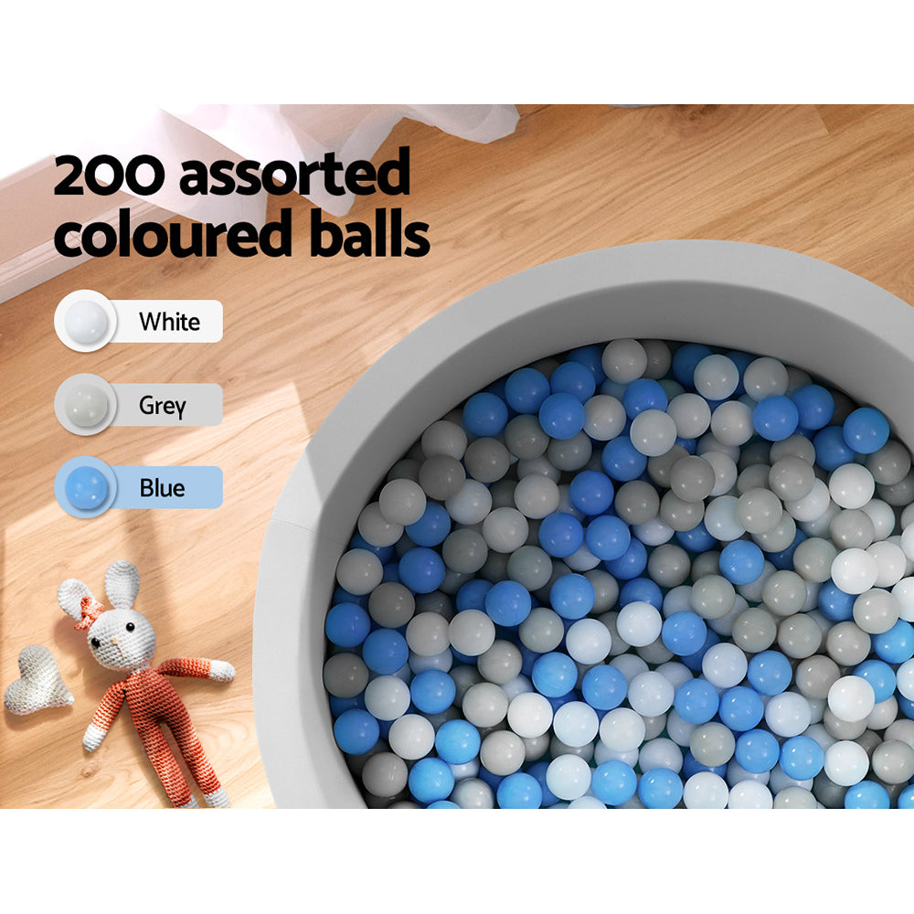 Grey soft foam ball pit with 200 balls – view 6
