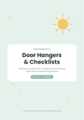 Printable kids routine door hangers and school bag checklist
