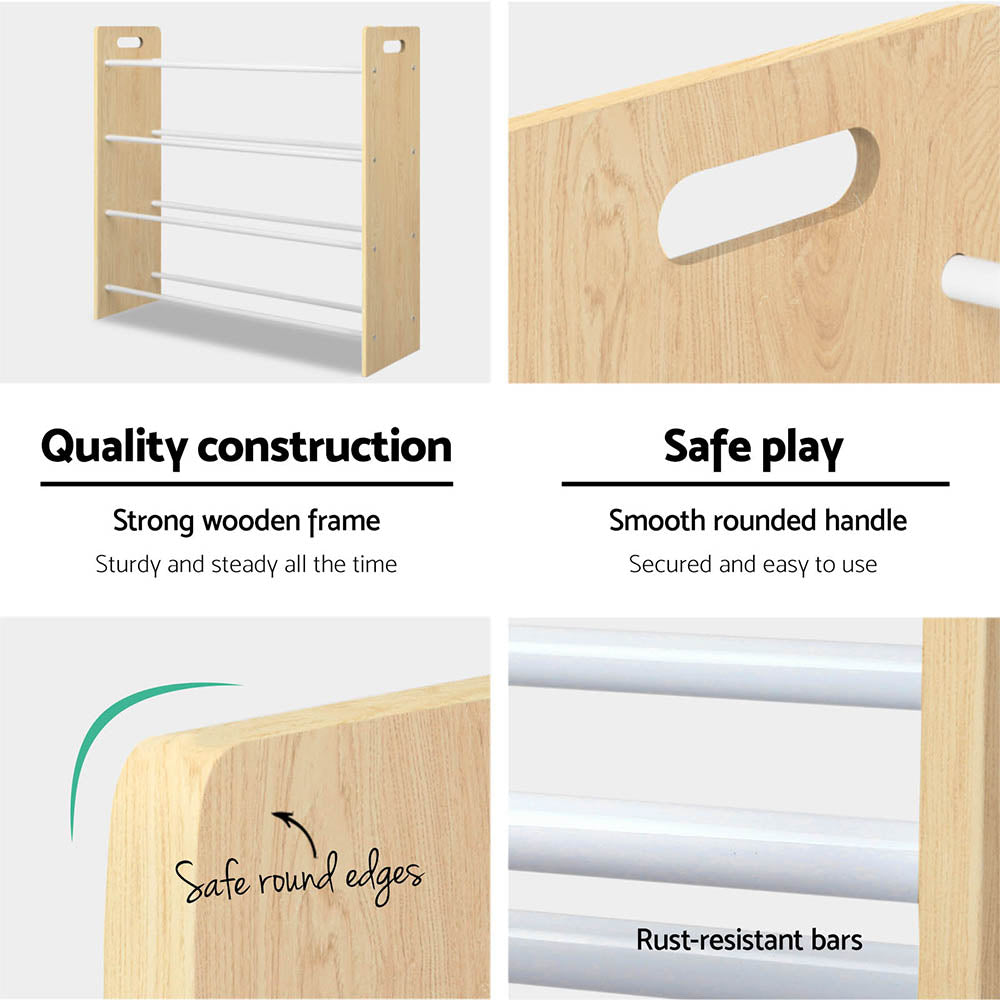 Kids toy storage shelf with 12 colourful bins – view 6