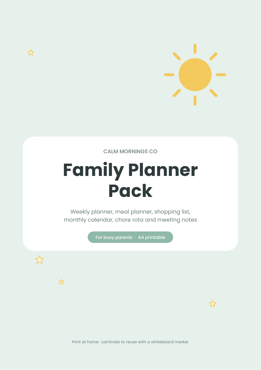 Printable weekly family planner and meal planner
