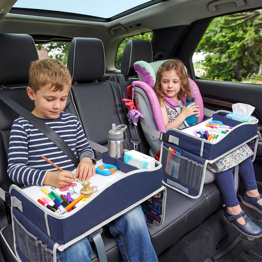Kids travel tray car seat lap desk in blue – view 9