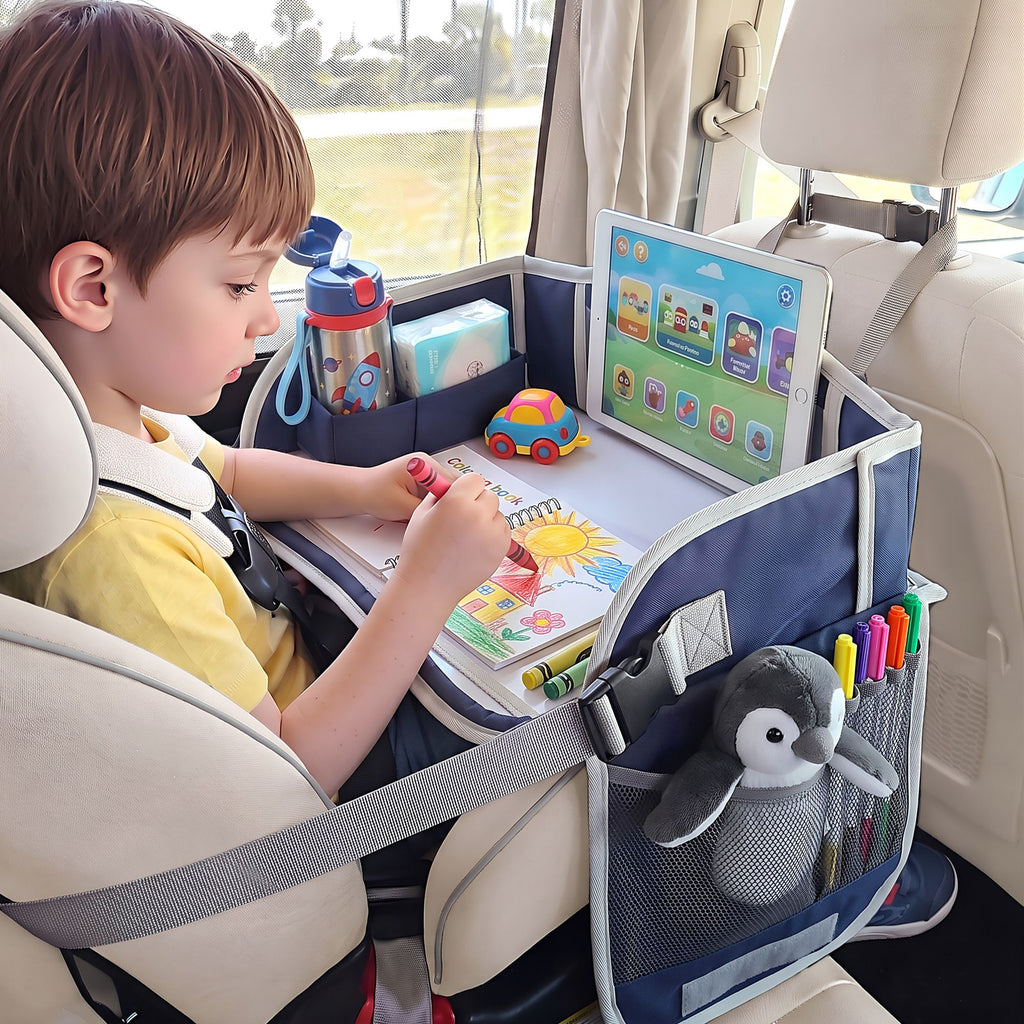 Kids travel tray car seat lap desk in blue – view 10