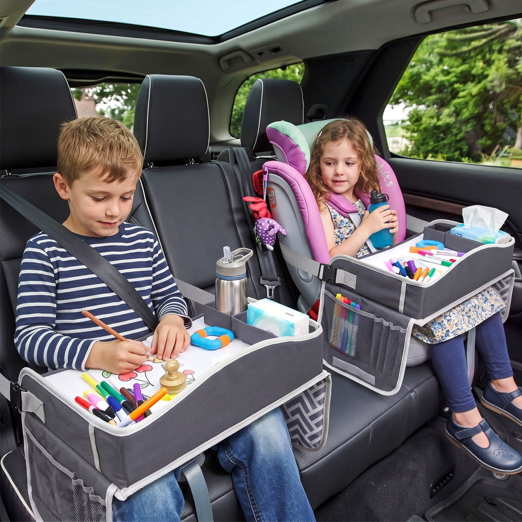 Kids travel tray car seat lap desk in grey – view 9