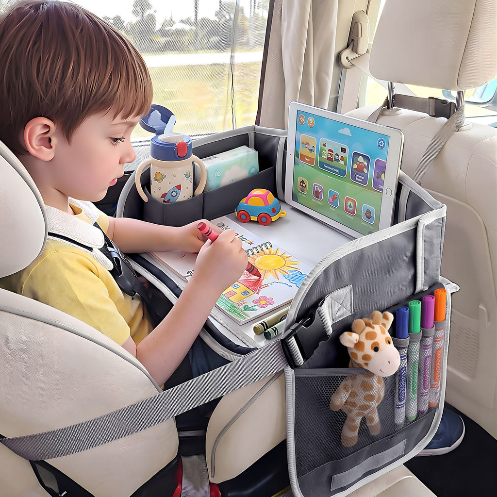 Kids travel tray car seat lap desk in grey – view 10
