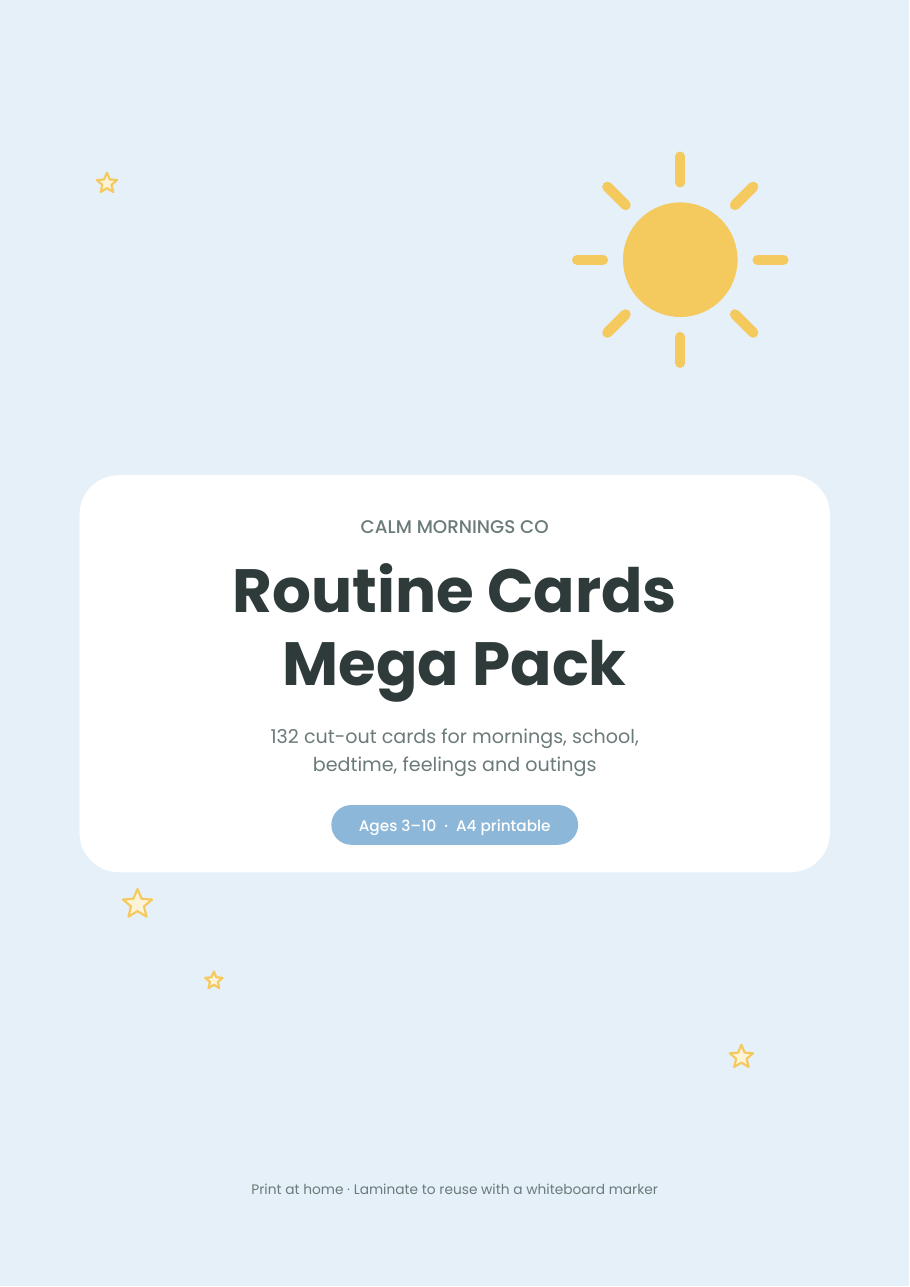 Printable visual schedule routine cards for kids