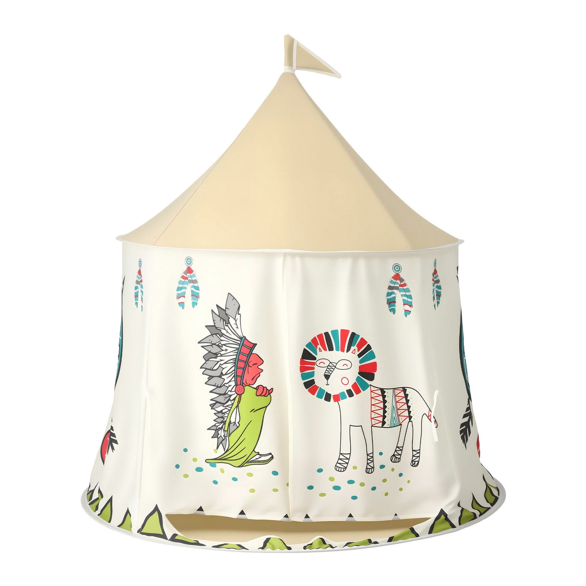 Kids castle play tent with flag – view 3