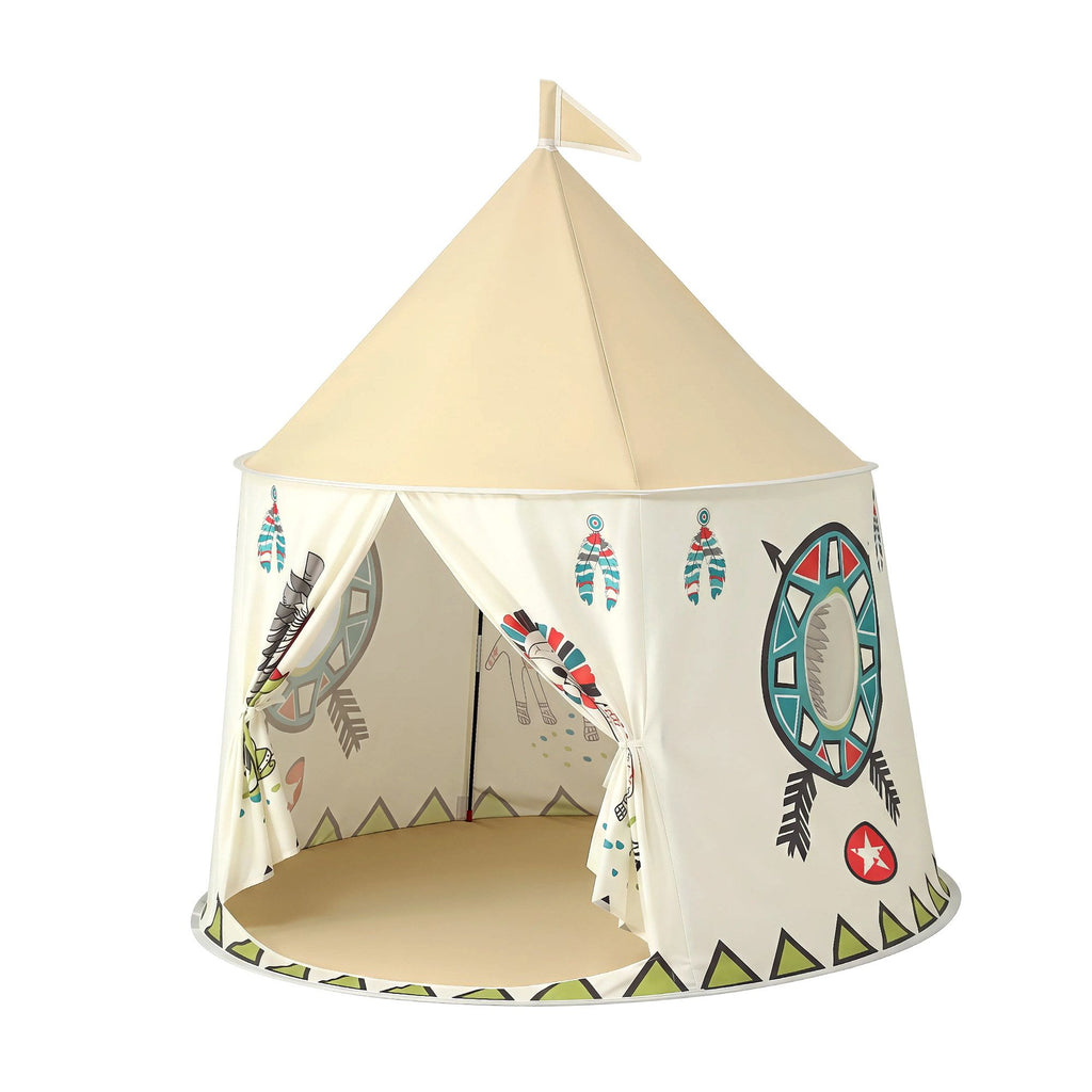 Kids castle play tent with flag – view 9