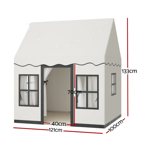 White castle play tent with star lights and floor mat – view 2