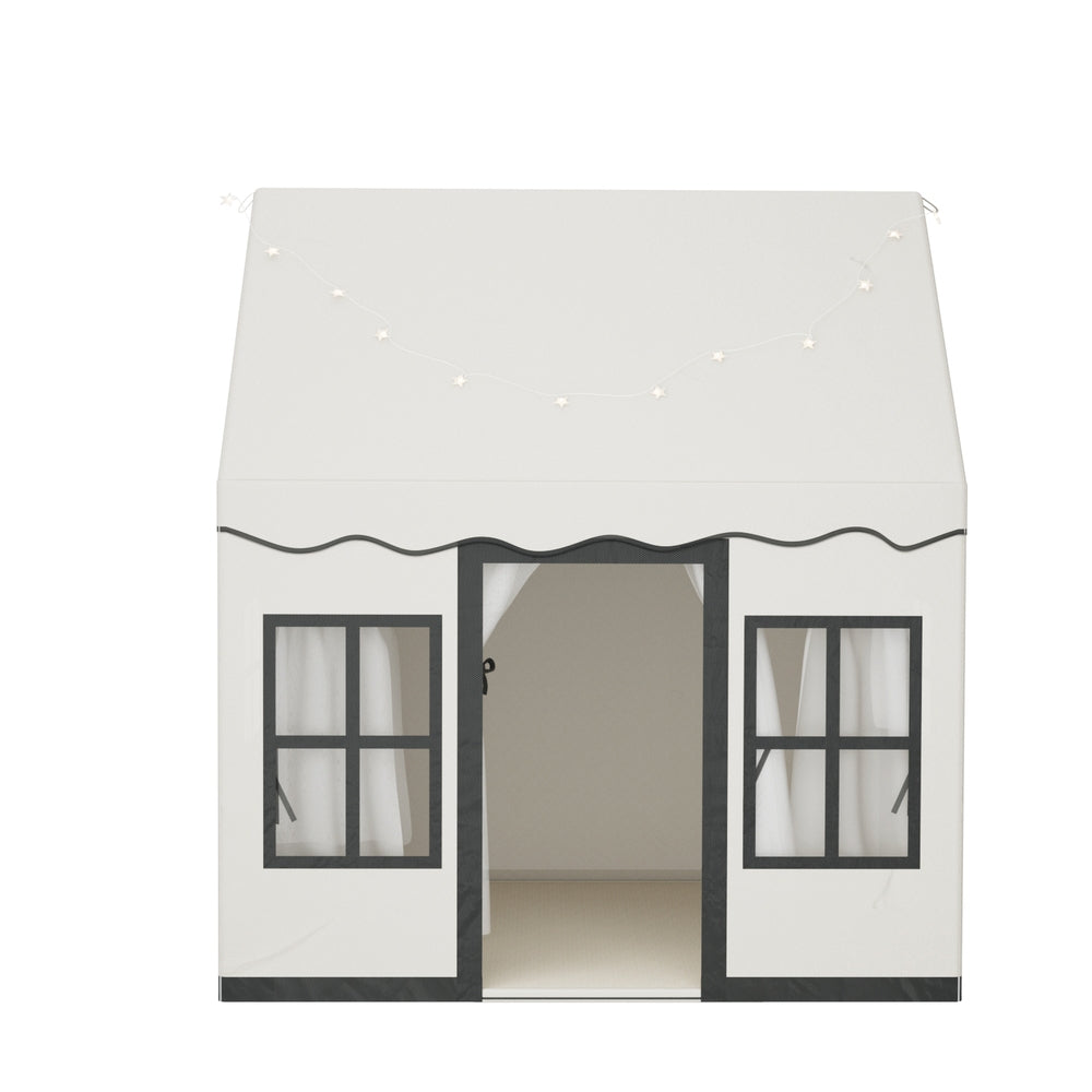White castle play tent with star lights and floor mat – view 3