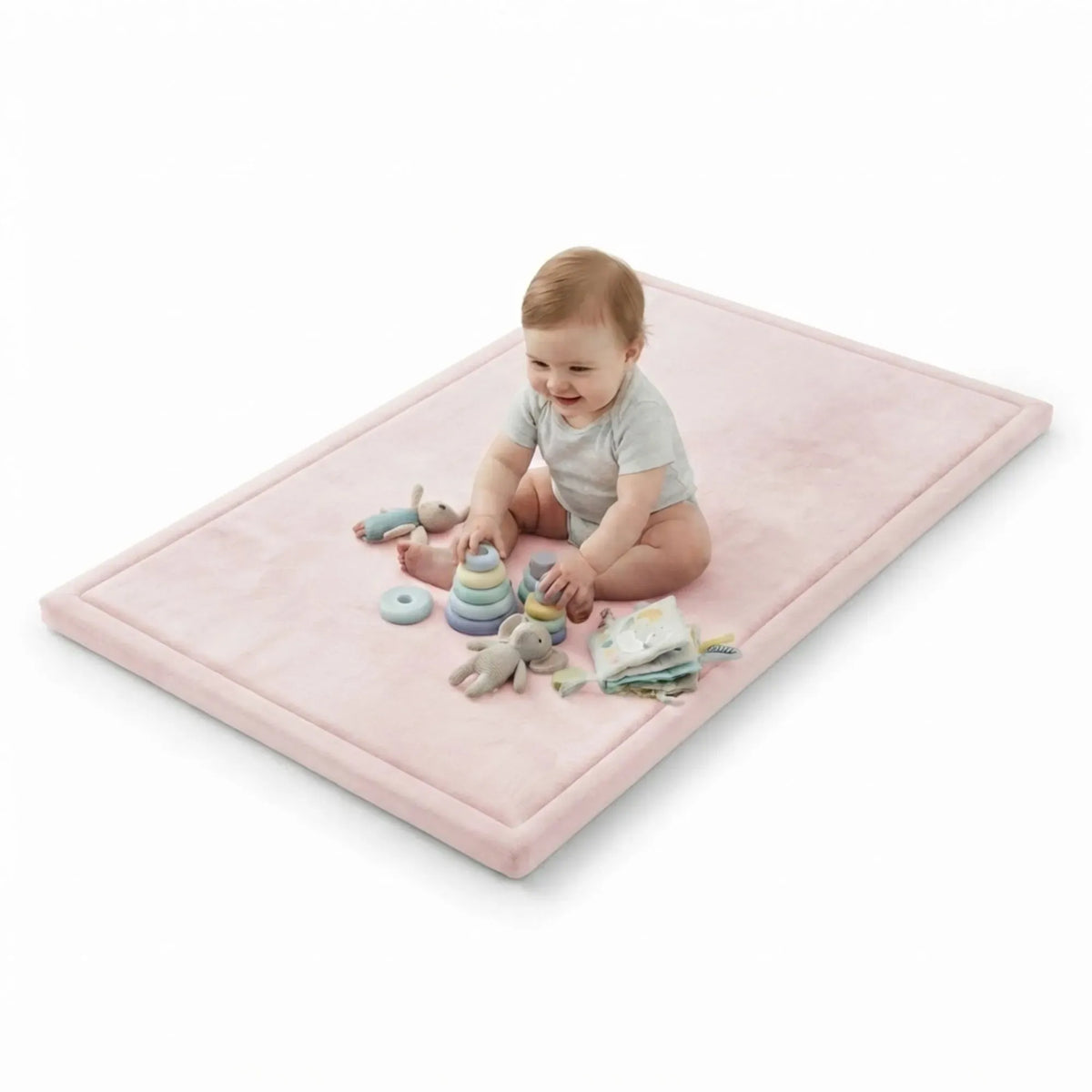 Thick foam baby play mat 100 x 150 cm in pink – view 8