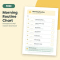 Free printable morning routine chart for kids